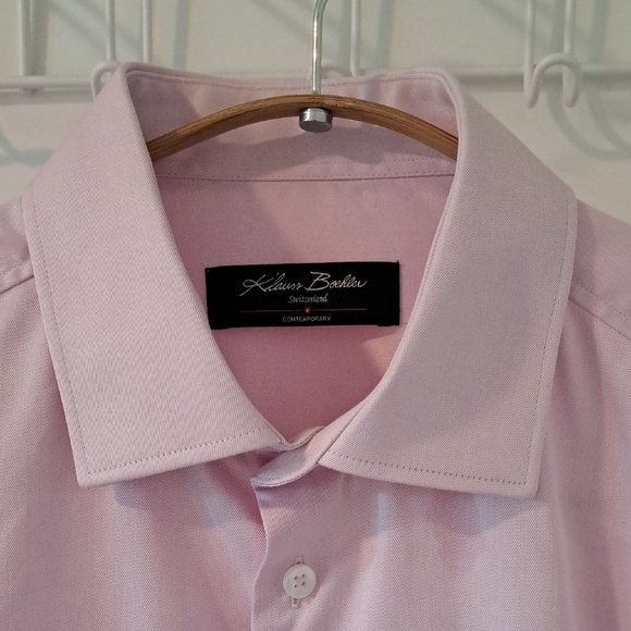 Klauss Boehler Powder Pink Button-up Shirt (Men's Size 16) - Picture 2 of 6